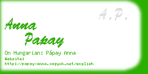anna papay business card