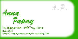 anna papay business card